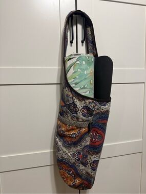 Boho Paisley Yoga Mat Carrier Tote - Multicolor